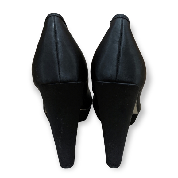 ASOS Black Satin Platform Peep Toe Heel,  US 8 (UK 6) - Picture 6 of 11